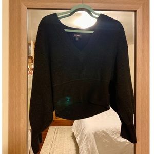 Express black cropped sweater